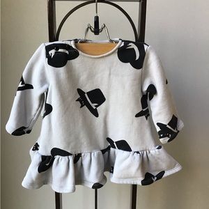 OMAMImini Cats And Hats Ruffle Dress Cotton Modern Sweatshirt